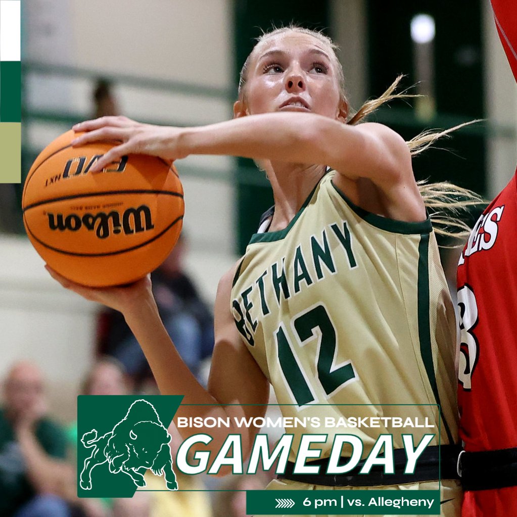 BethanyWV_Bison's tweet photo. It's Game Day! 🏀

🆚: Allegheny 
📍: Hummel Field House | Bethany, WV 
⌚️: 6 pm 
📺: https://t.co/6Qg7SbN24q

#RollBison | #ClimbtheHill | #pachoops | 🦬 🤘🏽 https://t.co/cX2hrgbbEd