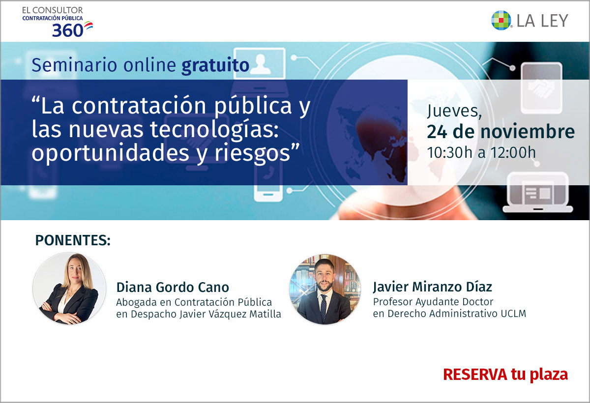 ConsultorAytos's tweet photo. 📢 ¿Te falta tiempo en el día para dedicarlo a las tareas de contratación en las que sí aportas valor? Inscríbete a nuestro próximo webinar 'La contratación pública y las nuevas tecnologías: oportunidades y riesgos' y dale solución. + INFO 👉 https://t.co/gBAdawlMZ2 #AAPP #ECAY https://t.co/VsZvXnyB9z