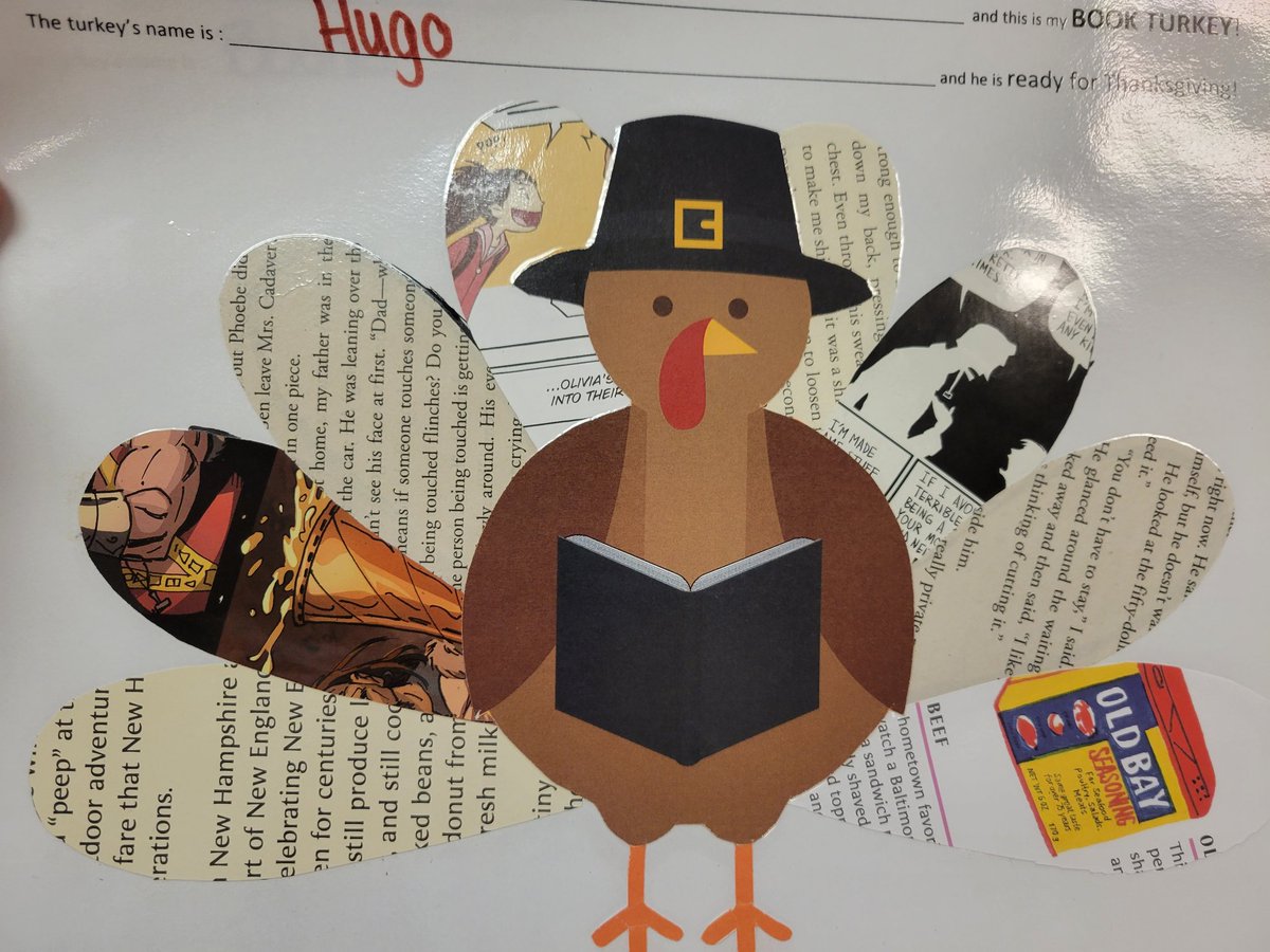 libraryMHMS's tweet photo. We made book turkeys with some of our students to prepare for a great Thanksgiving break because everyone deserves a great book to read this holiday 🦃📖📚 #thankfulforbooks #bookturkeycraft https://t.co/42r2hwiVJV