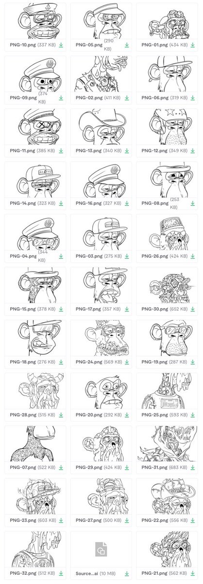 BoredColoring's tweet photo. gm. Received the first batch of pages for the coloring book from the artist! Can’t believe this is coming to life. @BoredApeYC https://t.co/ZlPQ5qC6DW