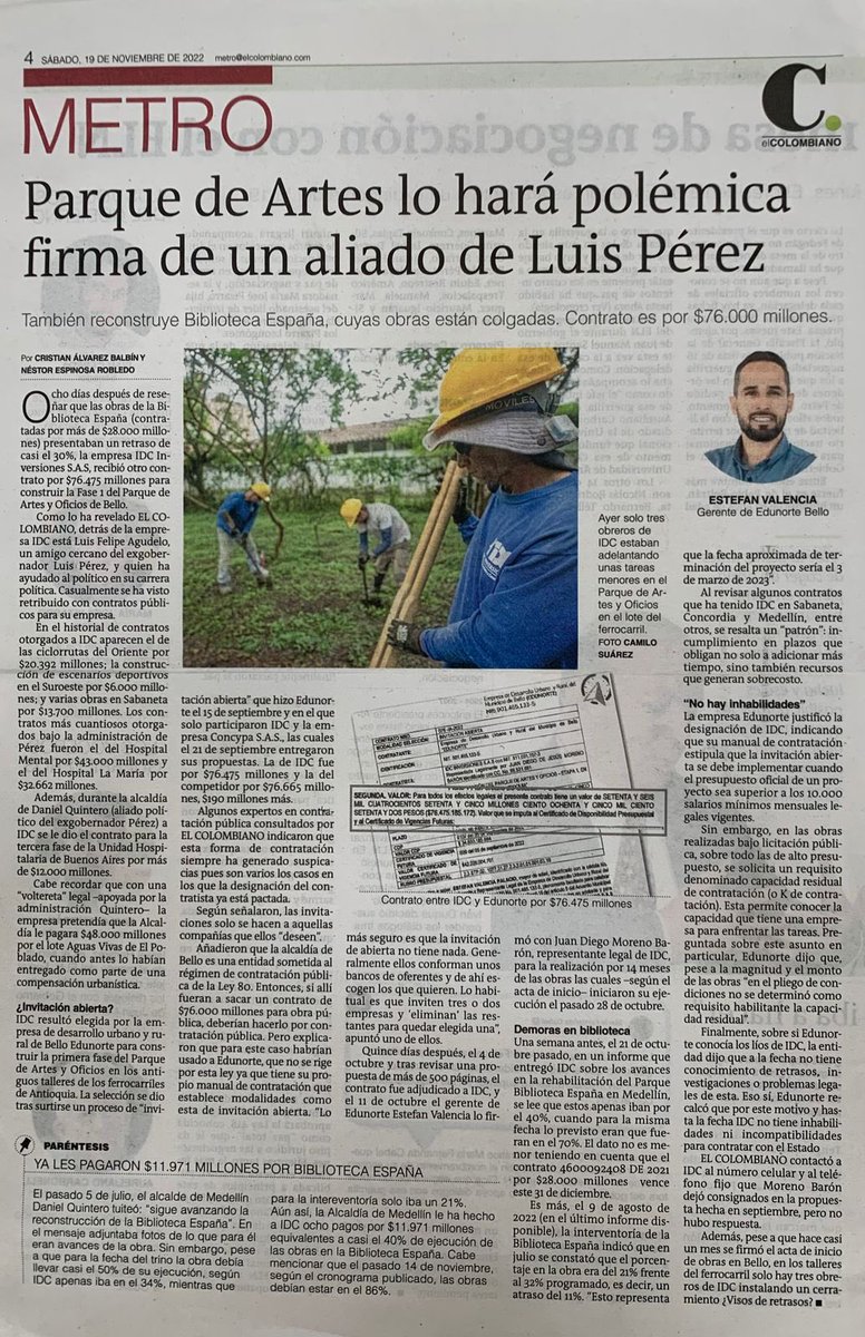 CCIAntioquia's tweet photo. A propósito de la nota publicada el fin de semana por @ElColombiano sobre la construcción del Parque de Artes y Oficios / Etapa 1 del Municipio de Bello: Abrimos hilo 🧵: https://t.co/MvxQtgAiw5