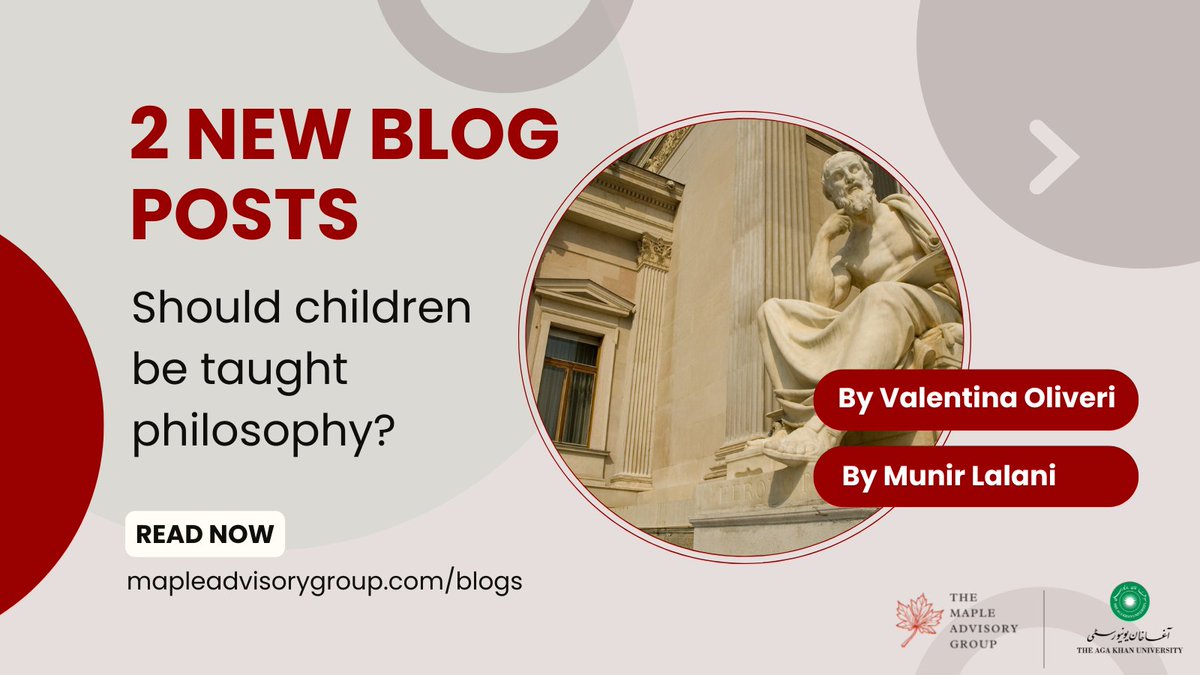 MapleAdvisory's tweet photo. We’re pleased to share not one, but two perspectives - one from TMAG and one from AKU IED on whether “children should be taught philosophy”; A query that has stood the test of time. 🍁

Read here: https://t.co/FBo8ObAokW

#Education #Curriculum #Philosophy https://t.co/kEIK1UGOEA