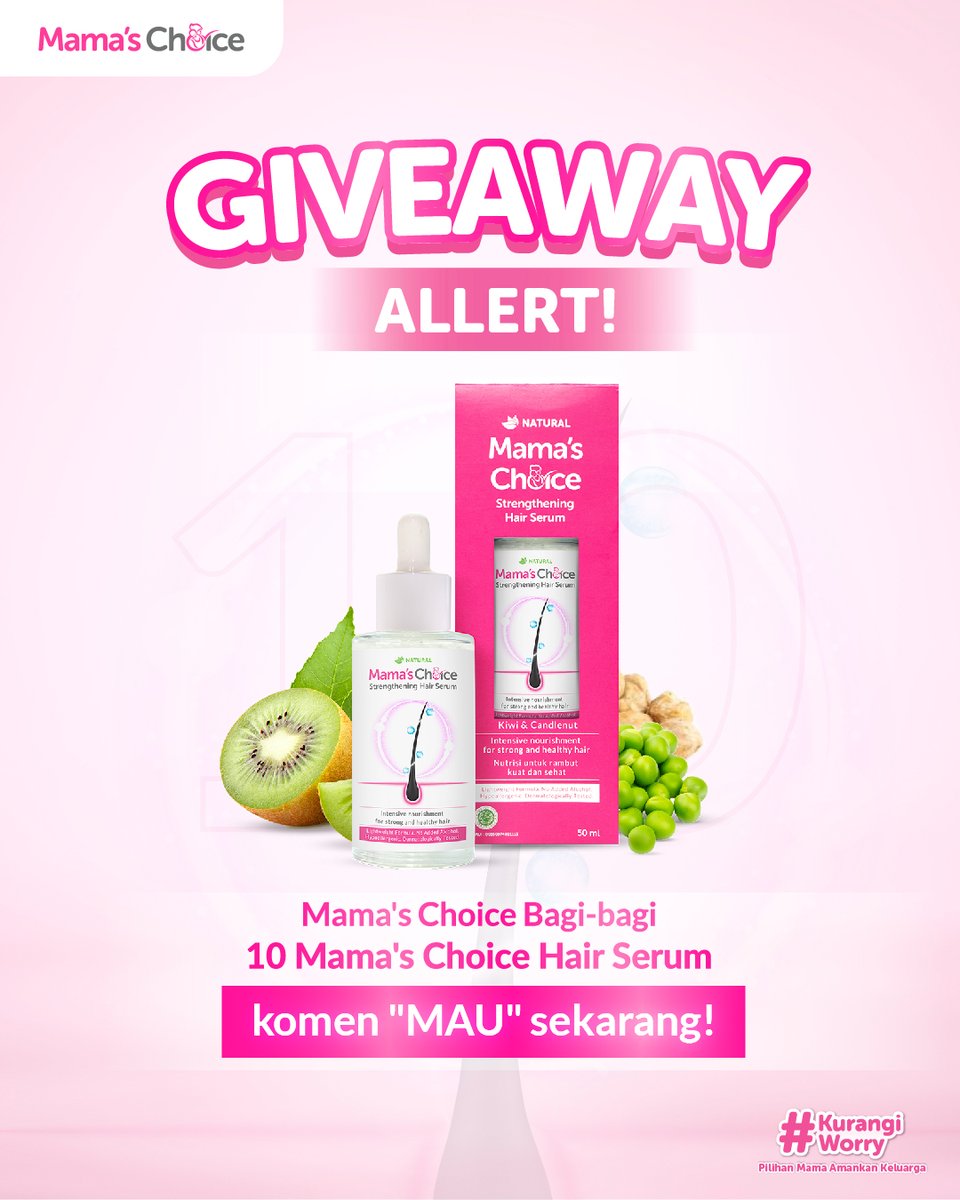 INI DIA INFONYA!!!

Mamin mau bagi-bagi 10 Mama's Choice Hair Serum untuk 10 Mama yang beruntung! caranya gampang:
1. Follow <a href="/mamaschoice_id/">Mama’s Choice Indonesia</a> 
2. RT &amp; Likes tweet ini
3. Reply "Mau #SerumnyaMAMA"
4. Mention 3 teman Mama

Mamin tunggu sampai tanggal 28 November 2022 ya!

Goodluck💖