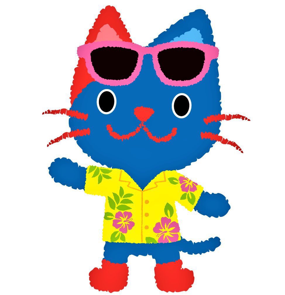 「Imanyan the blue and red cat is the masc」|Mondo Mascotsのイラスト