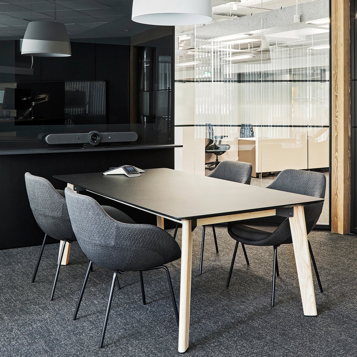 Keilhauer's tweet photo. The Awla table features a gorgeous combination of warm wood and sleek steel, bringing warmth and modern style to any space. Designed by EOOS, Awla’s angular silhouette is softened by the smooth curves of the table legs, allowing it to be paired with a variety of seating styles. https://t.co/CW9rSgpM3x