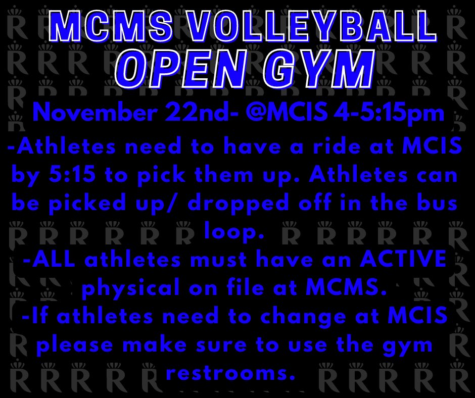 mcmsVB's tweet photo. Open gym info below! https://t.co/jGWtzpTd2v