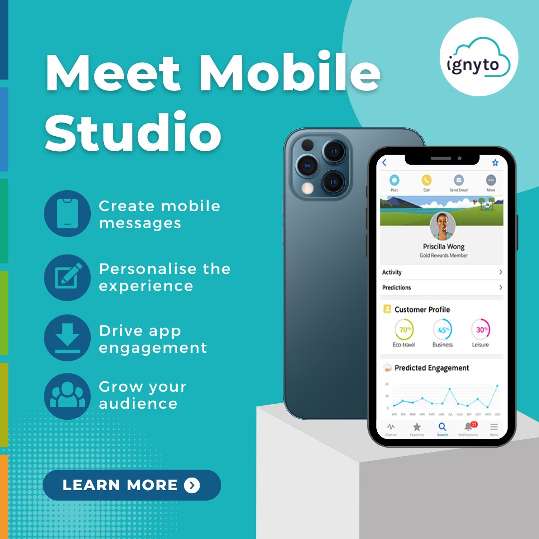 Reach your customers on any device with mobile studio via Salesforce Marketing Cloud.

Improve your customer experience today: bit.ly/3tWsIWM