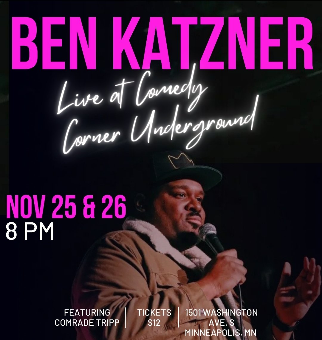 MINNEAPOLIS. Two chances to see  me headline <a href="/TheCCU/">The Comedy Corner Underground</a> this weekend. All toes welcome. Feature set from <a href="/ComradeTripp/">Comrade Tripp</a> + special guests!