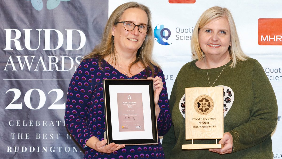 The winners of our Community group award, sponsored by Ruddington Retirement Village were Ruddington Yarn Ninjas.

Member Emma Scott said: “On behalf of all of our
hardworking, talented yarn ninjas, we are thrilled to receive such
fantastic recognition with this award."