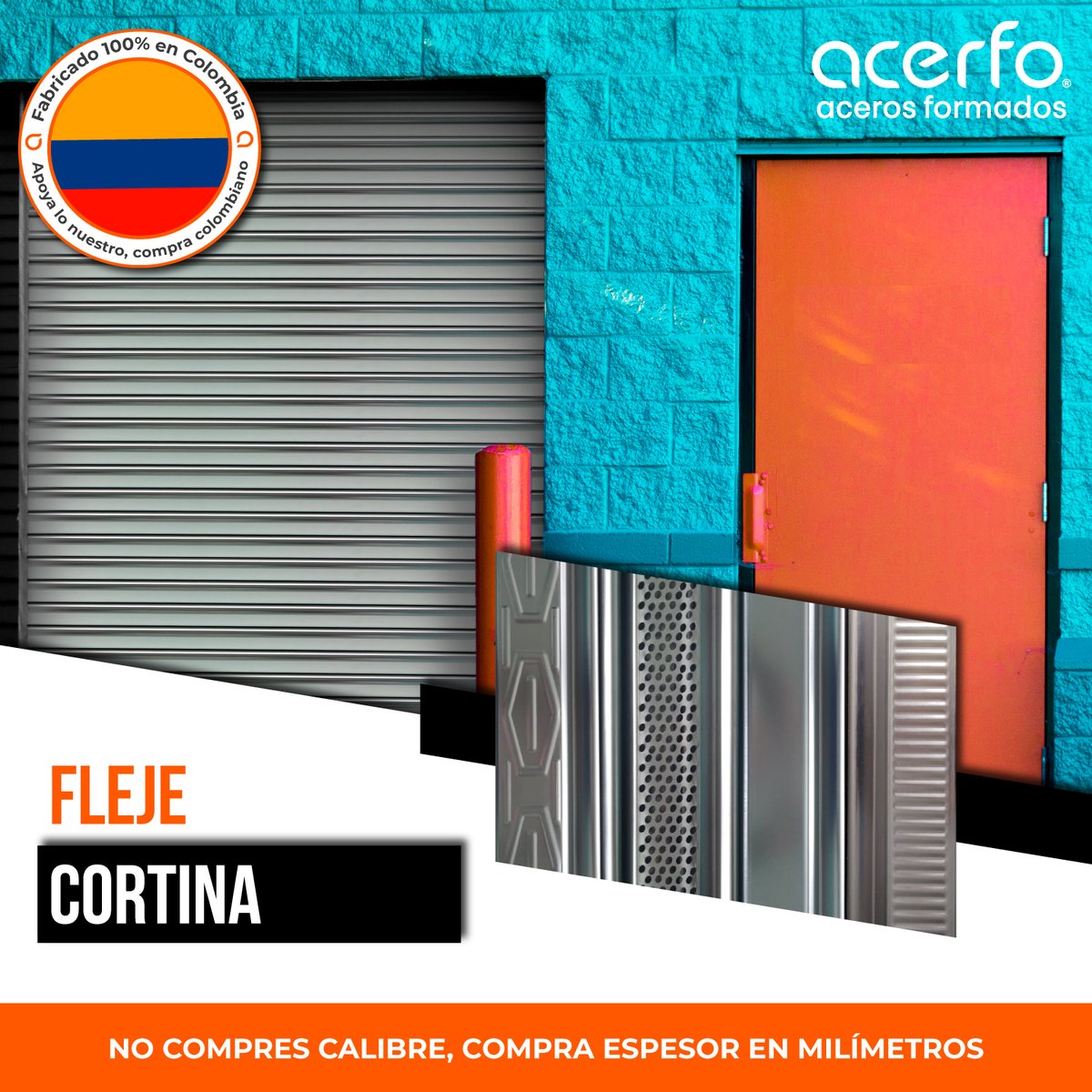acerfo's tweet photo. La mejor protección para bodegas, locales, tiendas y parqueaderos, disponible en cuatro presentaciones diferentes. Visítanos en https://t.co/FJl6N15SRX o comunícate al WhatsApp +57 3213726752
#acerfo #acerosformados #Calidadyseguridad #Acero #fleje #cortinametálica https://t.co/DNJUZCd0sD