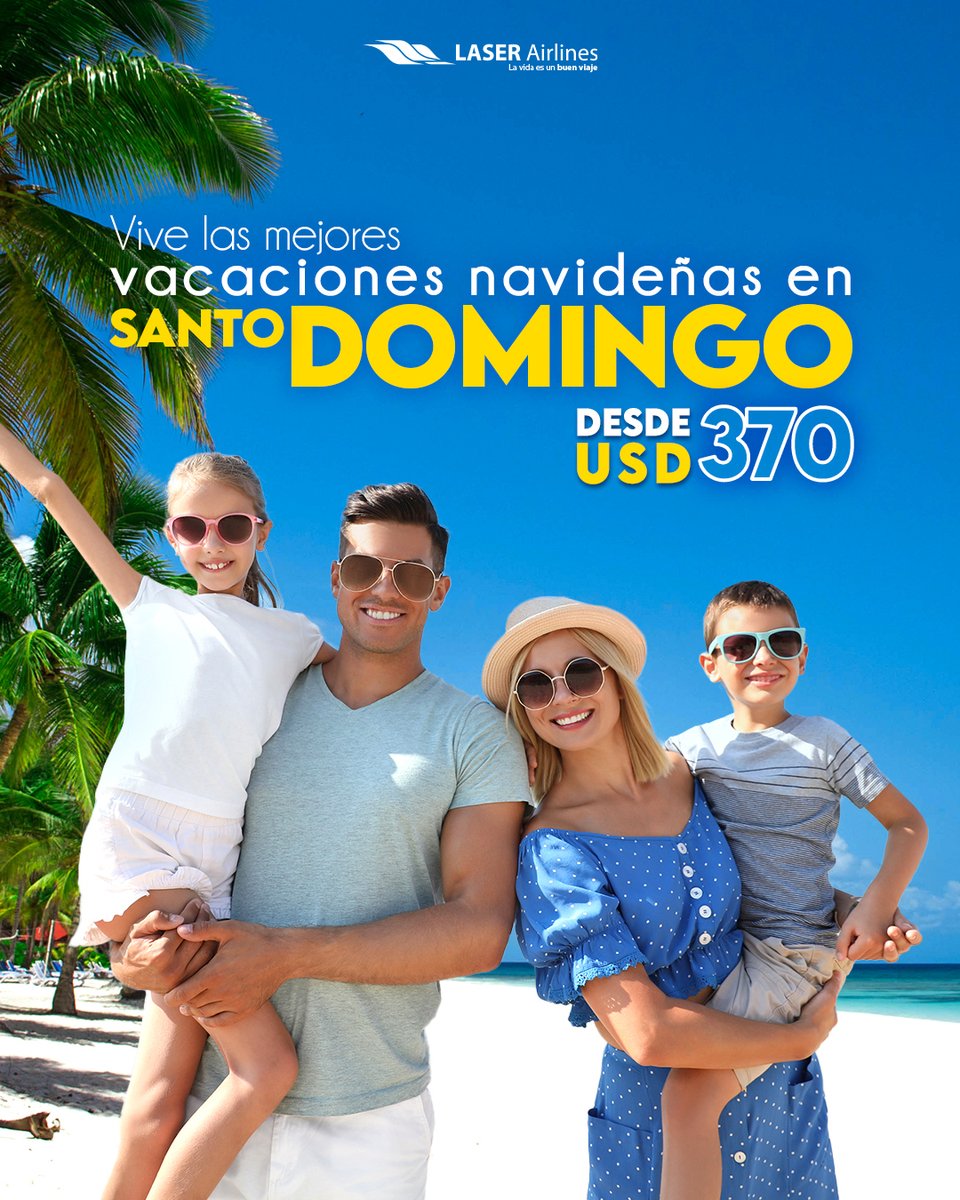 Recibe el 24 y 31 en familia ❤️✨ además en el mejor destino de la temporada Santo Domingo, en República Dominicana 🇩🇴. Si deseas volar desde Caracas contamos con el itinerario 🗓️ de martes a domingo. ¡Contáctanos! 📱WhatsApp +58 412-303.53.02 ⁣⁣⁣☎️Call Center 0501-LASER00