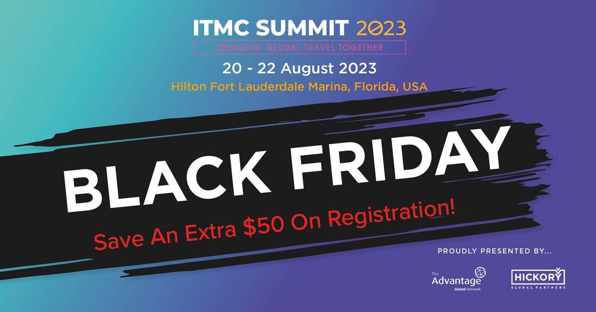 ⭐ ITMC Summit 2023 Black Friday sale is here! ⭐

In addition to the current Early Bird offer, register for ITMC Summit 2023 as a delegate before 29 November and save an EXTRA $50! 

To register and find out more about ITMC Summit 2023, visit: bit.ly/3yypBq5

#ITMC2023