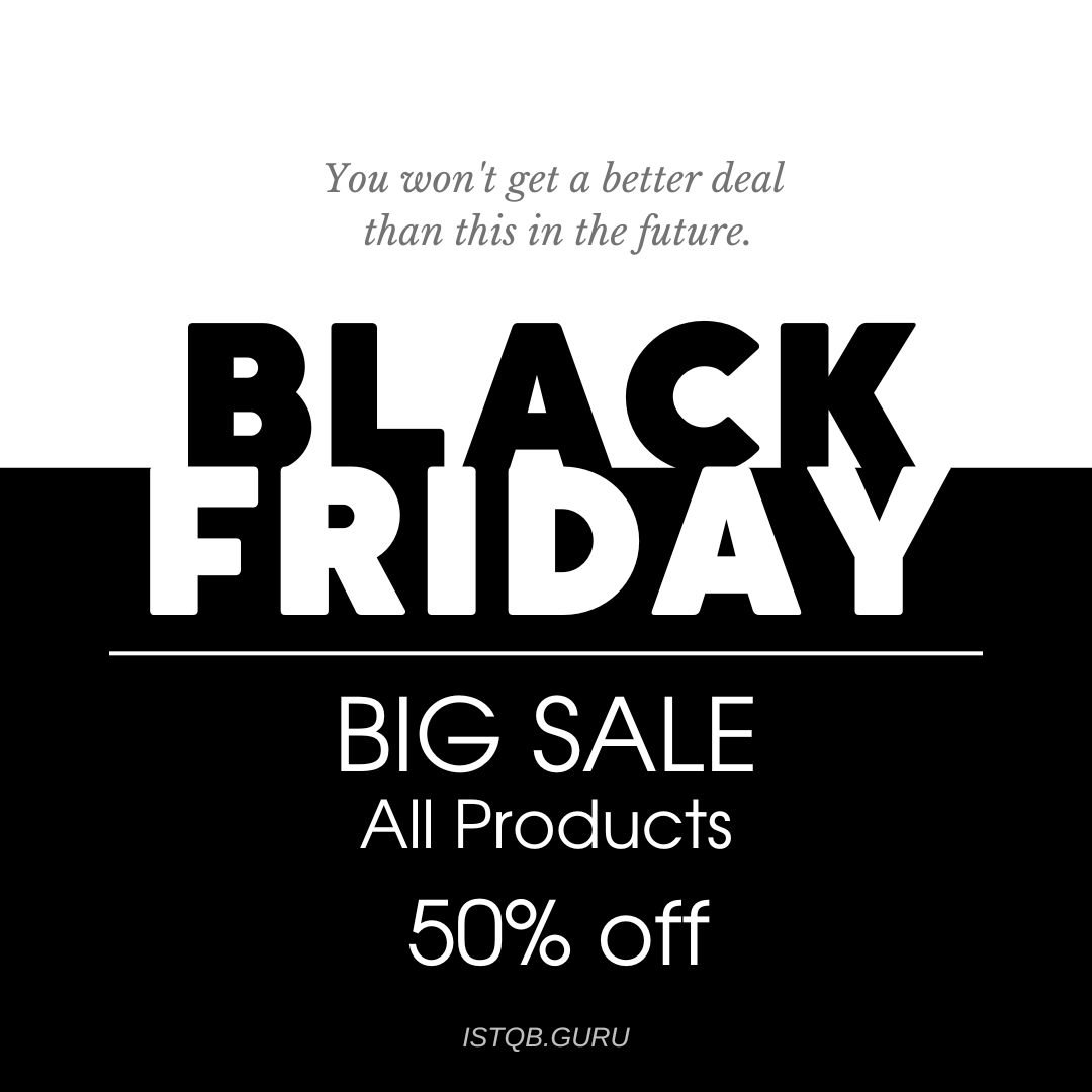 ISTQBGuru's tweet photo. Biggest #BlackFriday sale happening now. #ISTQB https://t.co/ZjYaPFvAz7 https://t.co/YsekIHgCYG