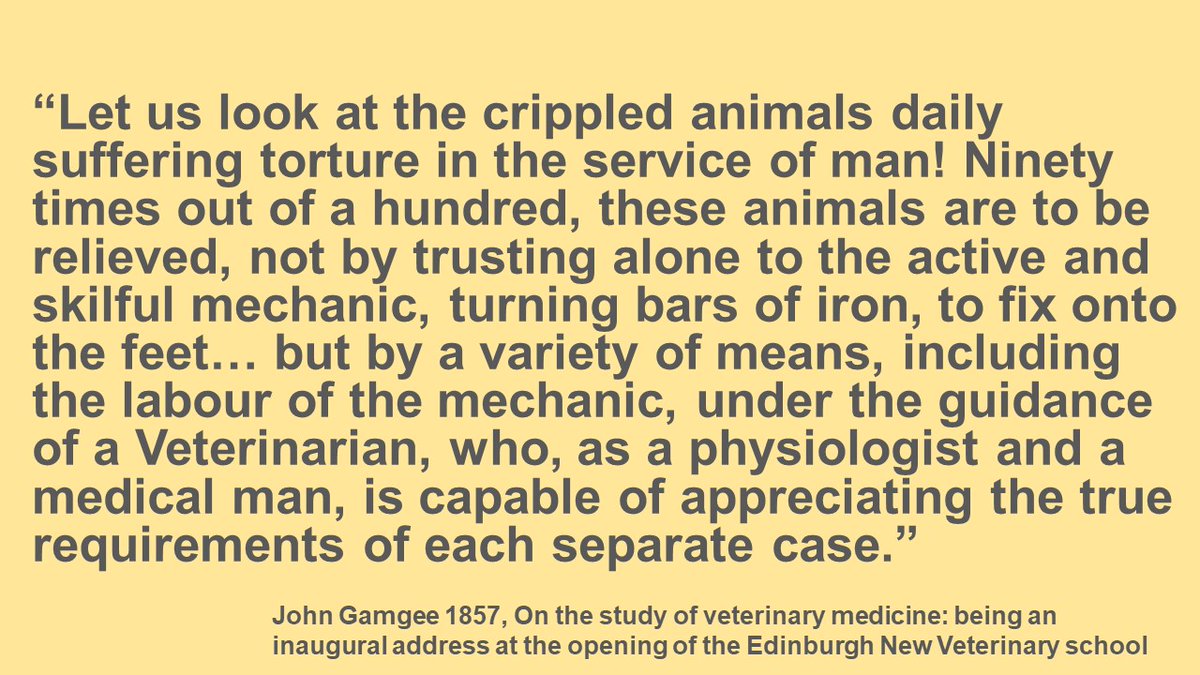In early recognition of the value of the #VeterinaryTeam, for foot lameness in horses, JG emphasised the importance of #Veterinarians &amp; #Farriers working together. <a href="/RCVSKnowledge/">RCVS Knowledge</a> <a href="/theRCVS/">Royal College of Veterinary Surgeons</a> <a href="/BritishVets/">BritishVets</a> <a href="/CBVetEd/">CBVE</a> <a href="/VetHumanitiesUK/">UKVetHumanities</a> <a href="/VetHistSoc/">Veterinary History</a> #ReflectionFTD