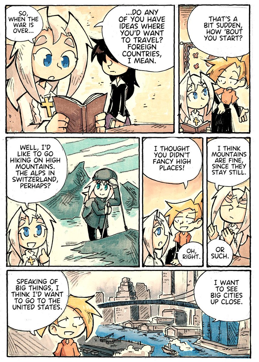 Lottas discuss places they'd want to visit. Based on an user submitted question which was a good excuse for a little comic.