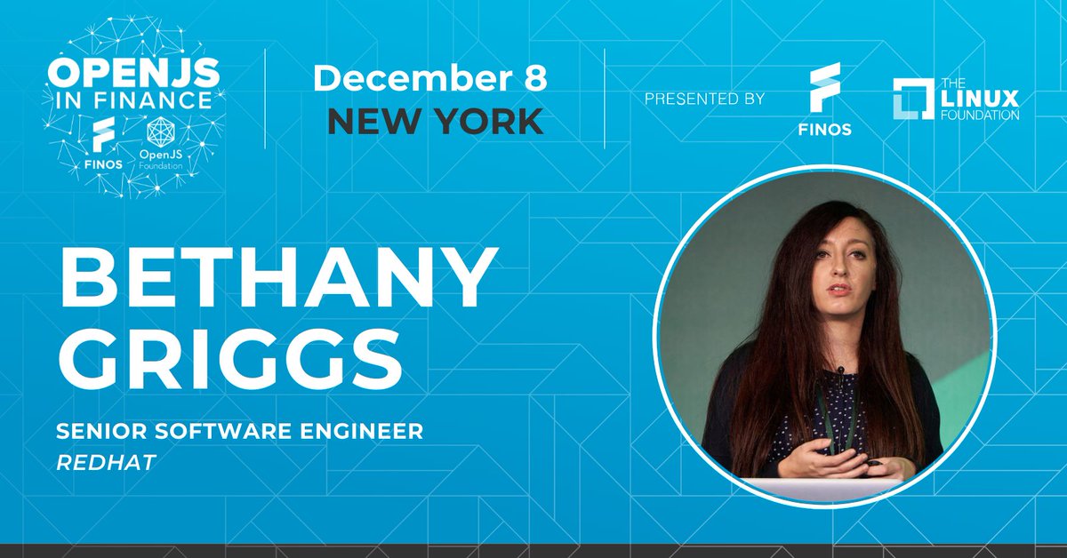 We're excited to have @BethGriggs_ w/ @RedHat & @nodejs TSC speak at OpenJS in Finance on December 8! Learn all about debugging Node.js upgrades. More details here 👉 hubs.la/Q01sK8rT0