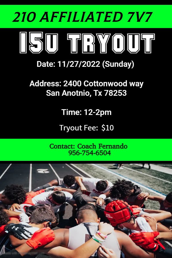 2nd round for 15u 😤. 1st round went good but still have open spots! Come join a family and brotherhood 💯. Call,text or DM for more info.