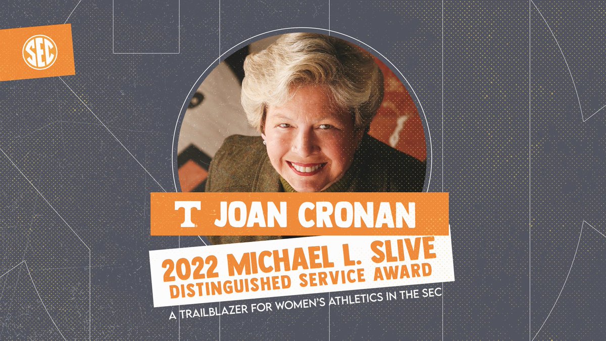 𝑨 𝒕𝒓𝒂𝒊𝒍𝒃𝒍𝒂𝒛𝒆𝒓 𝒇𝒐𝒓 𝒘𝒐𝒎𝒆𝒏’𝒔 𝒂𝒕𝒉𝒍𝒆𝒕𝒊𝒄𝒔 𝒊𝒏 𝒕𝒉𝒆 𝑺𝑬𝑪. @Vol_Sports’ Joan Cronan: the 2022 Michael L. Slive Distinguished Service Award recipient. ᴍᴏʀᴇ: secsports.social/slive22