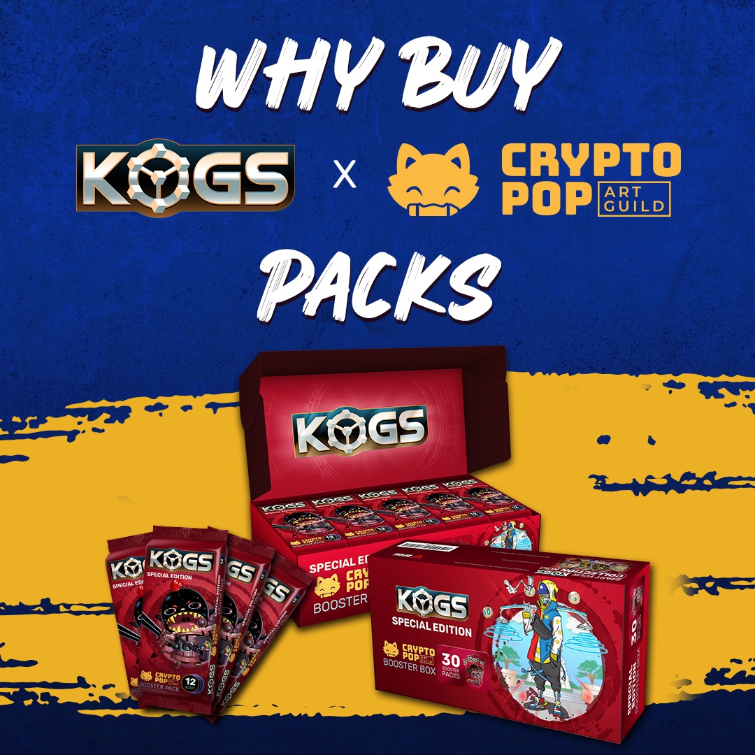 KOGS_GG's tweet photo. Get all these perks and more when you buy the latest KOGs x CPAG booster packs:

* Get avatars + access to the RFOX VALT metaverse
* Own playable, collectible NFTs
* Help connect artists to Web3 opportunities

Join the sale: https://t.co/1VdAjfkHSQ https://t.co/qxT0oCKuPy