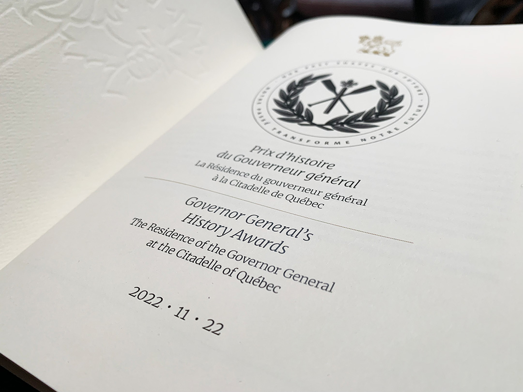 We are excited to be at #GGCitadelle for the Governor General’s History Awards! Congratulations to all the award recipients!