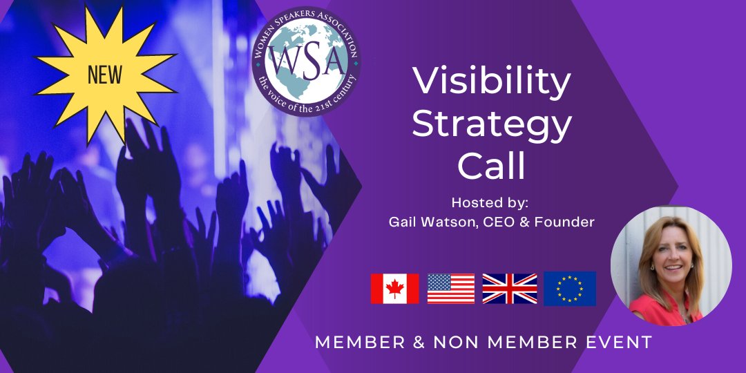 WomenSpeakAssoc's tweet photo. Get introduced to new ideas and explore options to gain more visibility for your message and your business. Join us for the Visibility Strategy Call today at 10am PT/1pm ET #visibility #shareyourmessage
https://t.co/USoycMyxCt https://t.co/XUGtrOAADe