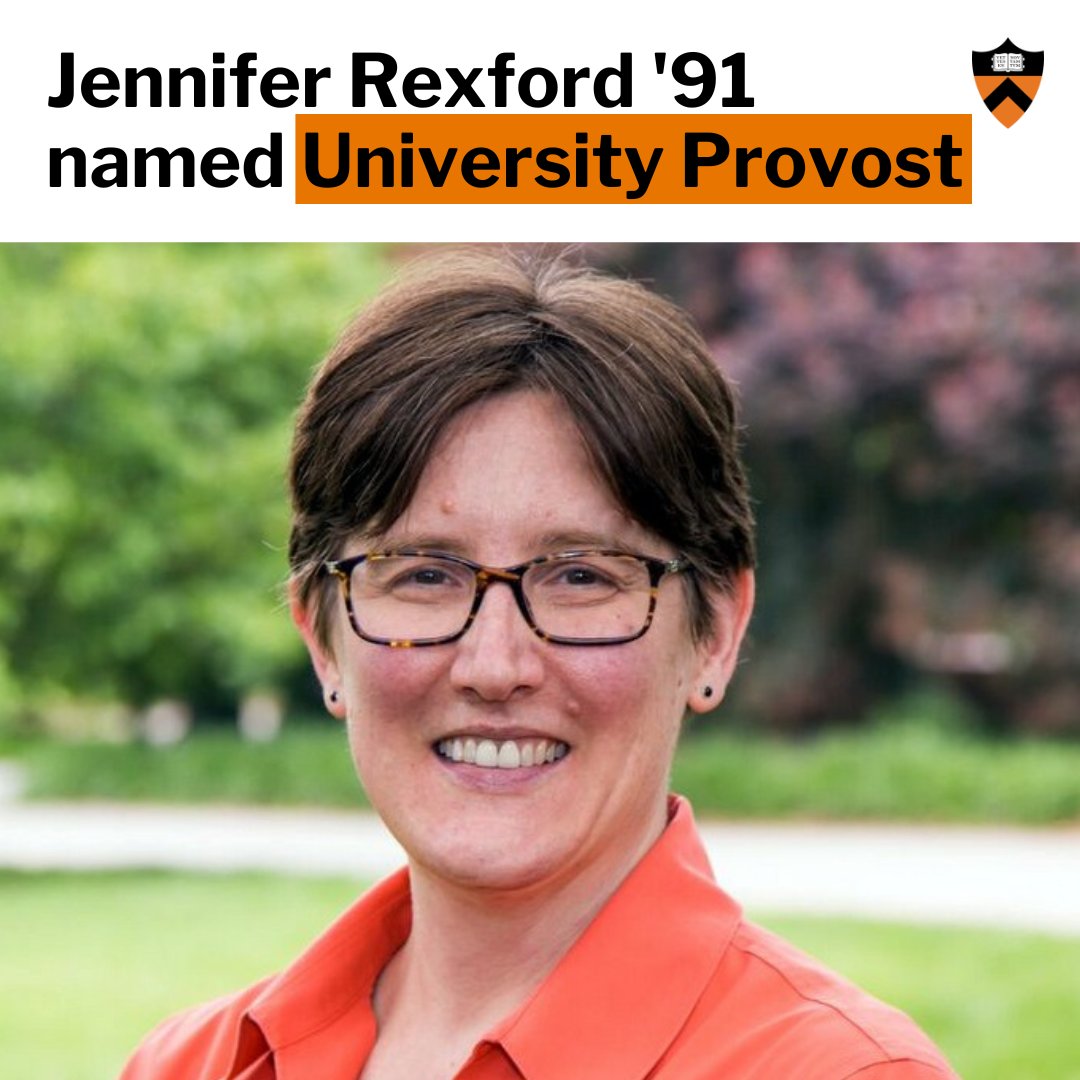 Princeton University (@princeton) on Twitter photo Congratulations to <a href="/jrexnet/">Jennifer Rexford</a> '91 — the Gordon Y.S. Wu Professor in <a href="/EPrinceton/">Princeton Engineering</a> and <a href="/PrincetonCS/">Princeton Computer Science</a> professor and department chair — who has been named #PrincetonU’s provost.
Her appointment will take effect on March 13. bit.ly/3i3uPpc Congratulations to <a href="/jrexnet/">Jennifer Rexford</a> '91 — the Gordon Y.S. Wu Professor in <a href="/EPrinceton/">Princeton Engineering</a> and <a href="/PrincetonCS/">Princeton Computer Science</a> professor and department chair — who has been named #PrincetonU’s provost.
Her appointment will take effect on March 13. bit.ly/3i3uPpc