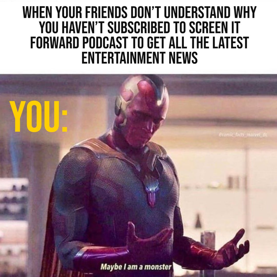 ScreenItForward's tweet photo. I mean 😅 Go, listen. Link in bio. 

#podcast #MarvelStudios #dcstudios #movies #tvtime #thoughtprovokingconvo #watercoolertalk https://t.co/LBb9IgzsIZ