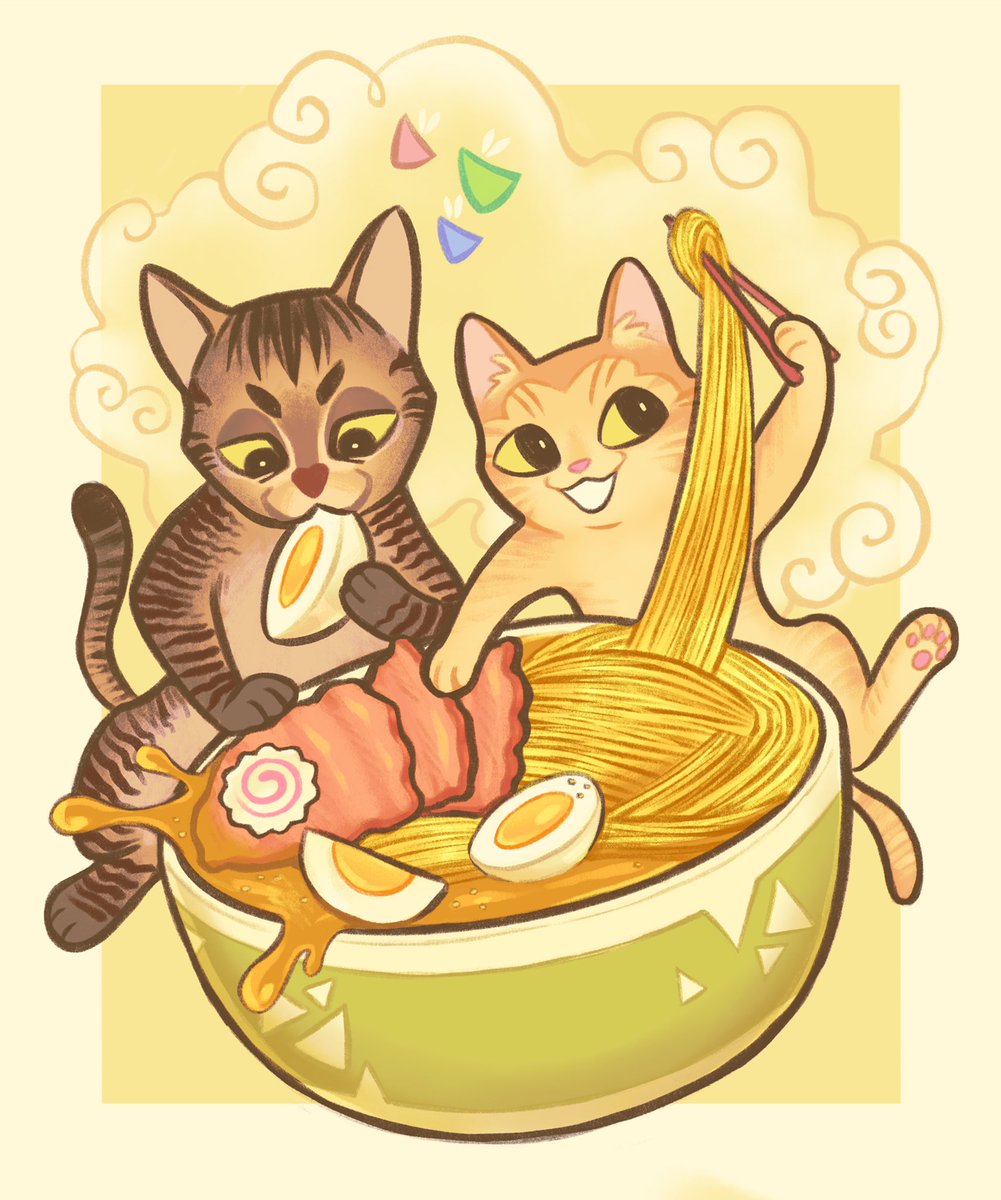 「Kitty ramen time  」|🌜Sam Pointon (Comms Open!)のイラスト