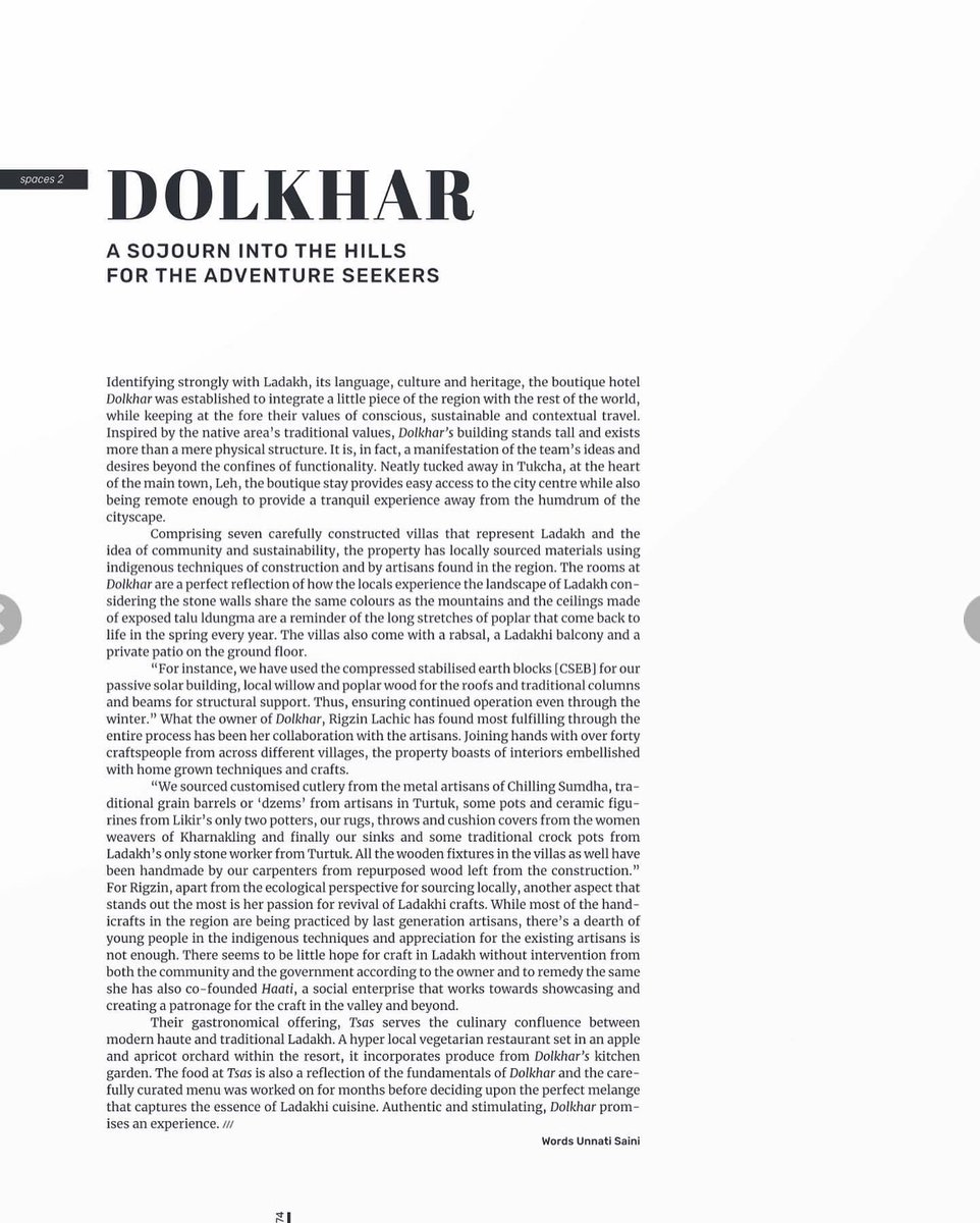 DolkharLadakh's tweet photo. Weโve been featured in the November 2022 issue of the #platformmagazine.
Thank you for such a beautiful summary of our humble space at Dolkhar โจ
#dolkharladakh #ladakh #ladakhtourism #leh #tsasladakh #taasbydolkhar https://t.co/yFNH3FQ2KG
