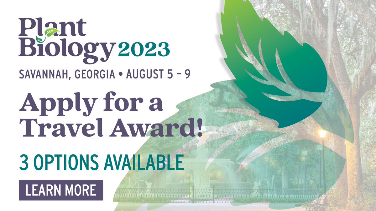 Get to #PlantBio2023 with a travel award!✈️ 3 awards now open for applications:
Travel Grant: aspb-travelgrants.secure-platform.com/a/
Recognition Travel Award: aspb-wyita.secure-platform.com/a/
Women's Young Investigator Travel Award: aspb-rta.secure-platform.com/a/