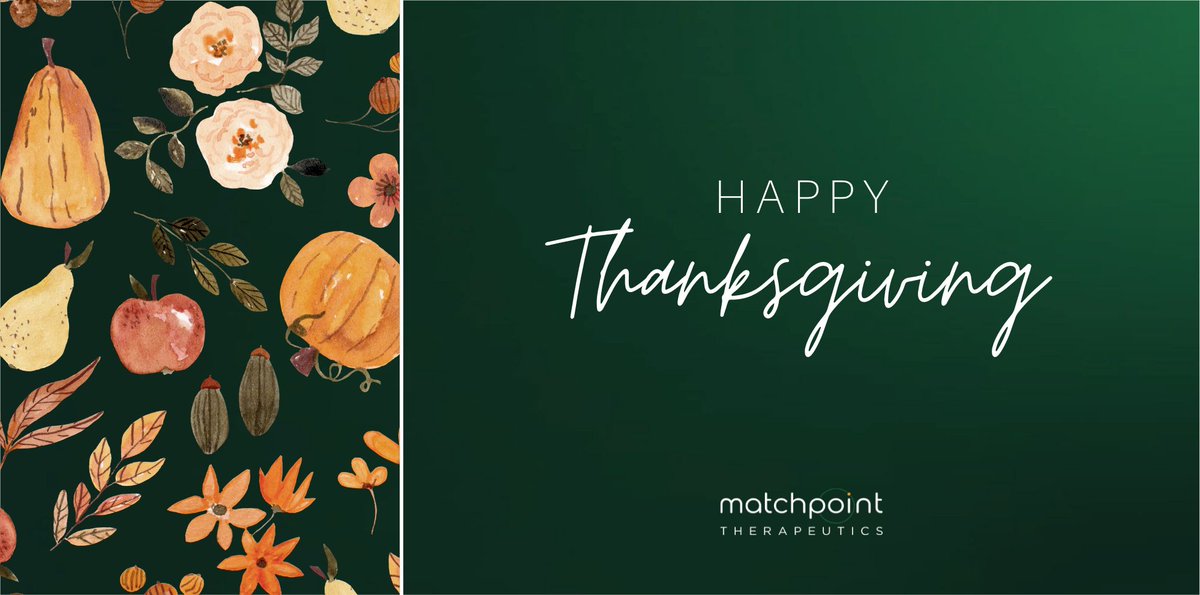 Wishing everyone a Happy Thanksgiving from the team at Matchpoint - which we’re very thankful for!