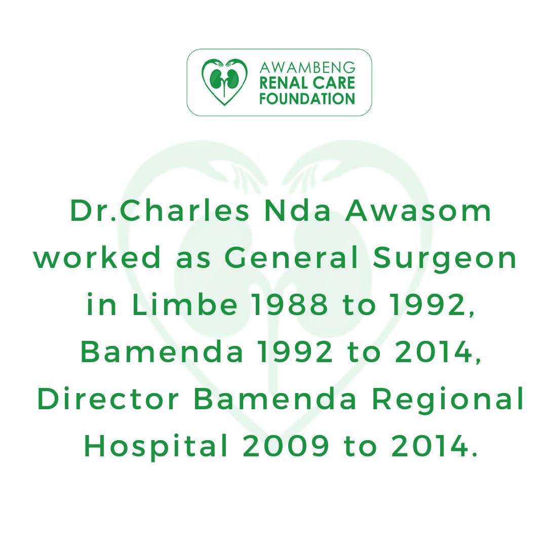 AwambengF's tweet photo. Happy to introduce ARCF board of trustee Dr. Charles Nda Awasom.
Dr. Charles Nda Awasom is a surgeon and International Health Consultant.
#arcf #arcfcameroon #awambeng #awambengfoundation #africanhealth #renalcare https://t.co/khfGu7WJKF