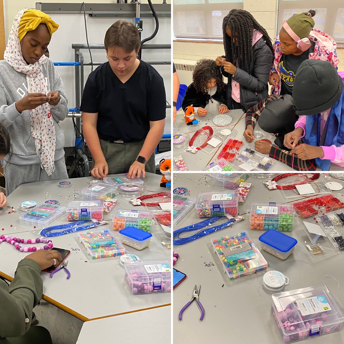 ES_GPVA's tweet photo. Bravo à notre élève Simon pour l'organisation d'un atelier sur la réalisation de bijoux et bracelets décoratifs! Les élèves étaient ravis. #esgpv #gpva #hamilton #vanier https://t.co/GhHM4x3ZQr