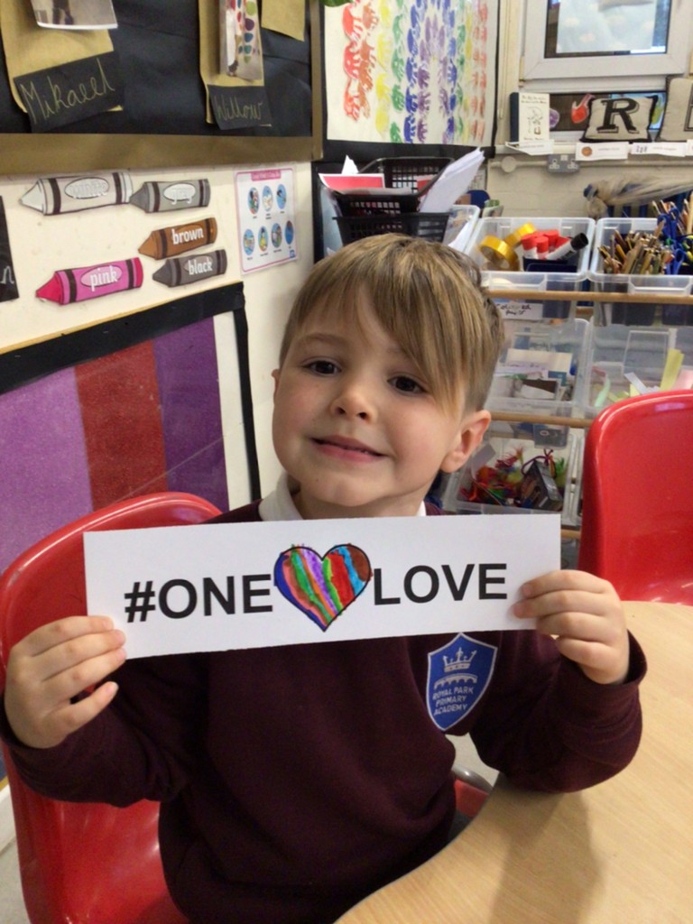 rec_hp's tweet photo. #ONELOVE at the World Cup! On behalf of England and the other teams that support inclusion, like we do at Royal Park, today we created and wore our own armbands. @RP_Primary https://t.co/kYABVNjJnM