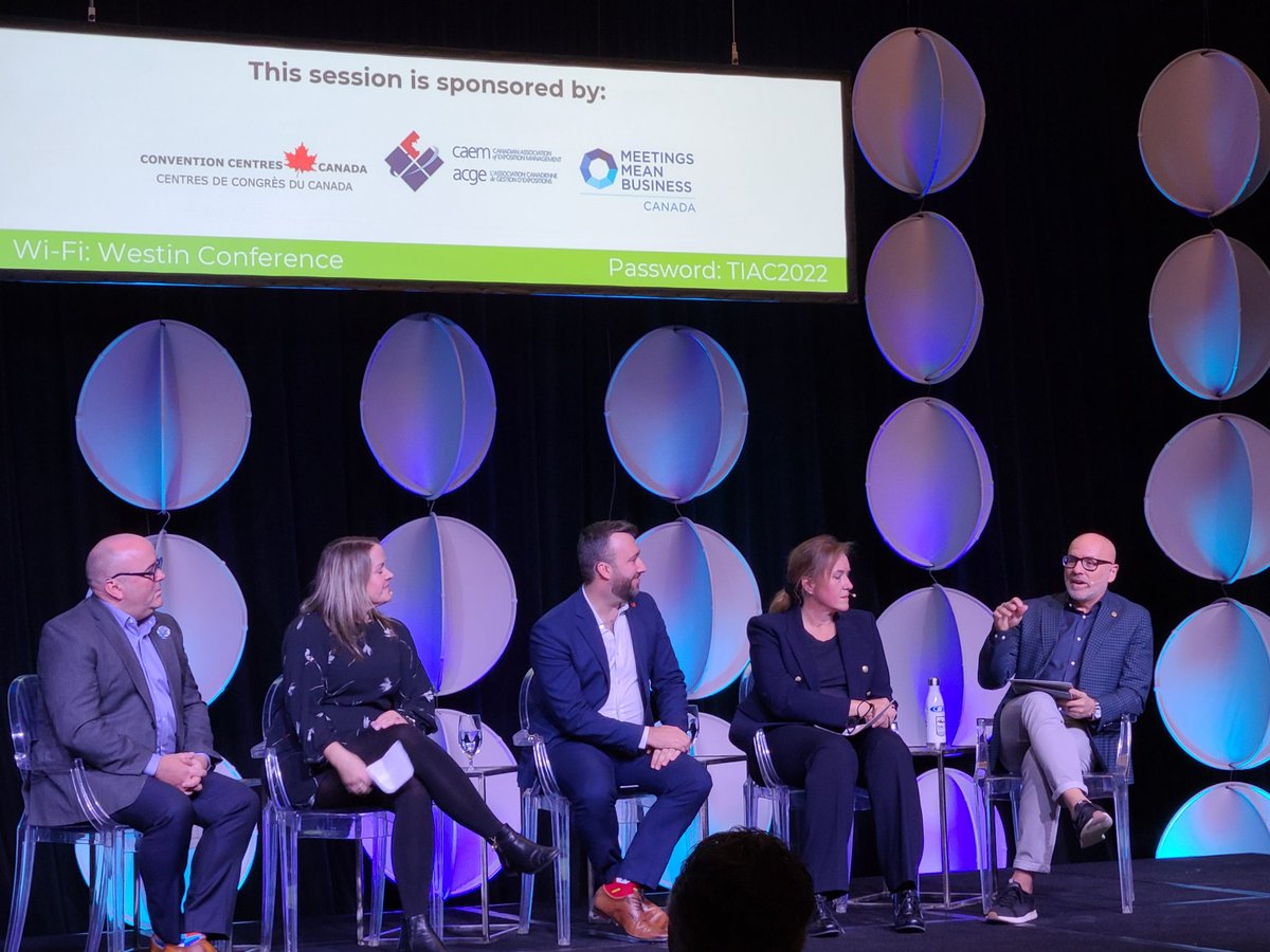 Back in Ottawa this week for <a href="/TIAC_AITC/">The Tourism Industry Association of Canada</a> Canadian Tourism Congress. Kicking off with key discussions this morning on the necessary shift toward regenerative travel and this panel hosted by <a href="/yyz_scottbin/">Scottbinsf</a> on the role business events play in the visitor economy. #TIAC2022