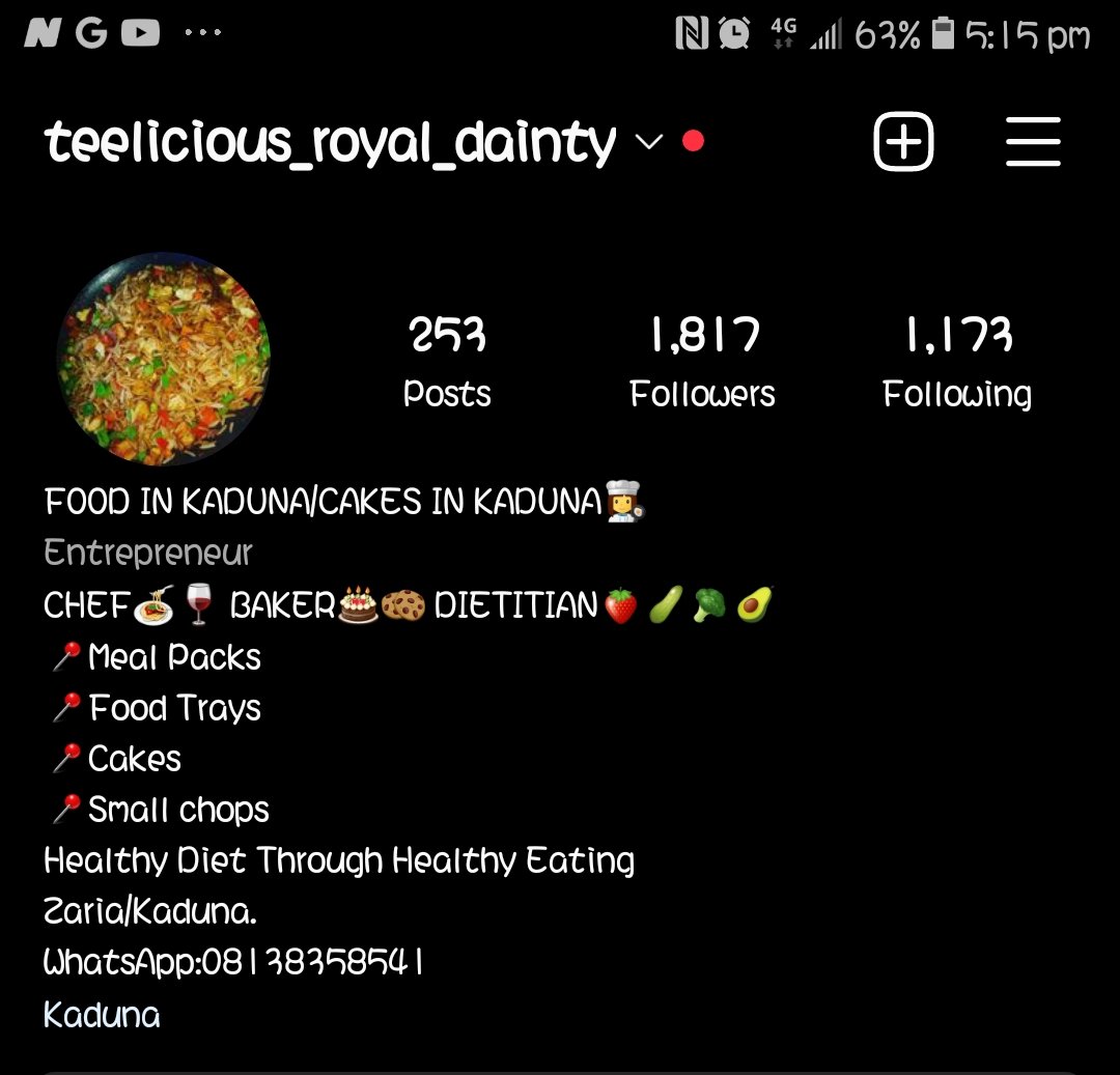 TreasureDavid19's tweet photo. @CaptJamyl @whitenigerian Location :Zaria, Kaduna.
My name is Treasure David. I'm a chef and food blogger. I also bake and sell cakes,pasties,and meal packs.
I believe this grant will help me get  my two major goal items/utensil which are ring-light and a cake mixer to help me expand and grow my business. https://t.co/jBtnjatb2i