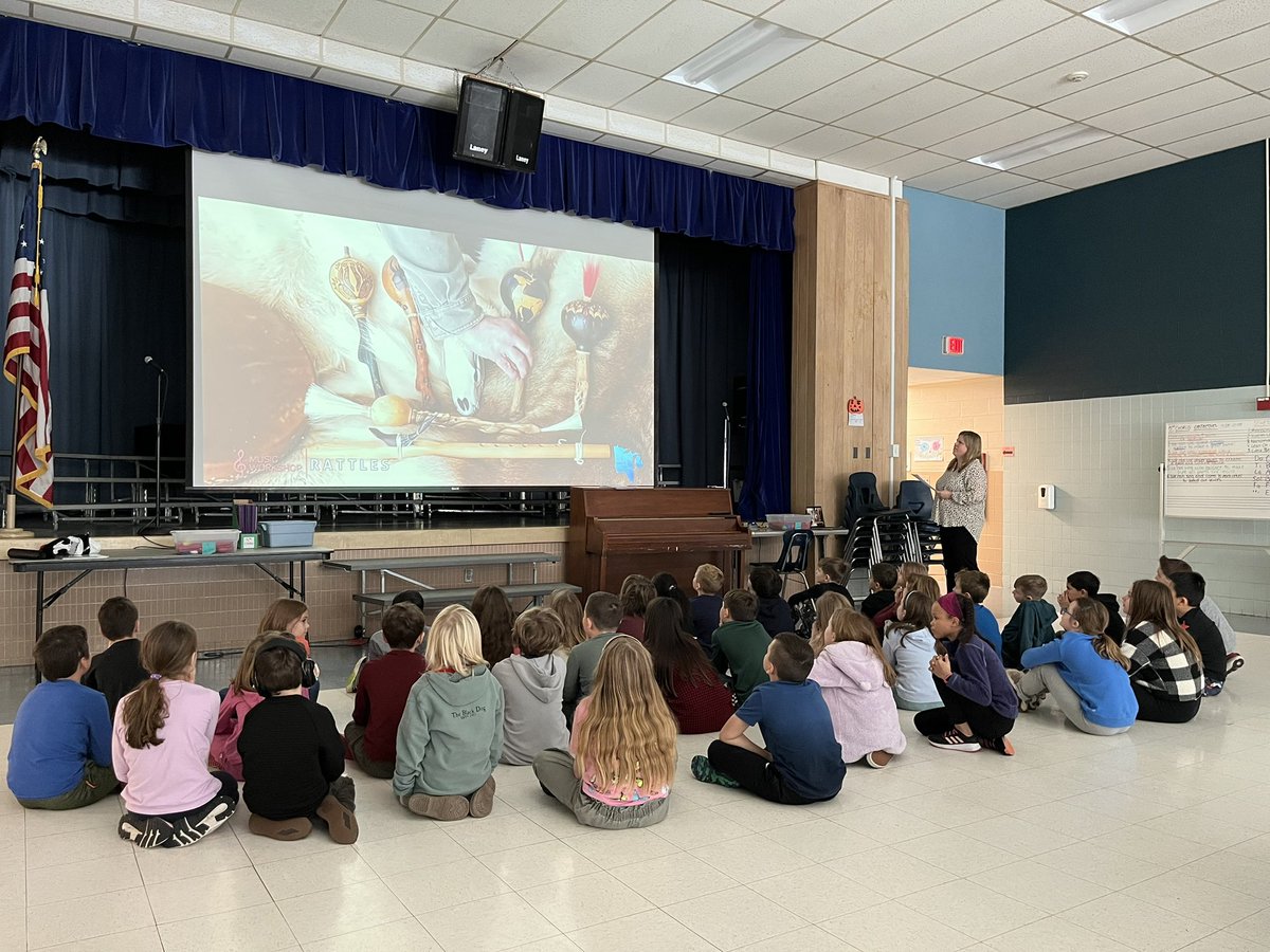 jfkladybugs's tweet photo. Today, JFK 3rd graders got to learn more about Native American music traditions! Some highlights included hearing different instruments and ways of singing. Special thanks to Mrs. MacMurray for putting it all together 🎼♥️ @MrsMacMusic1 https://t.co/8d1Xn7a1YO