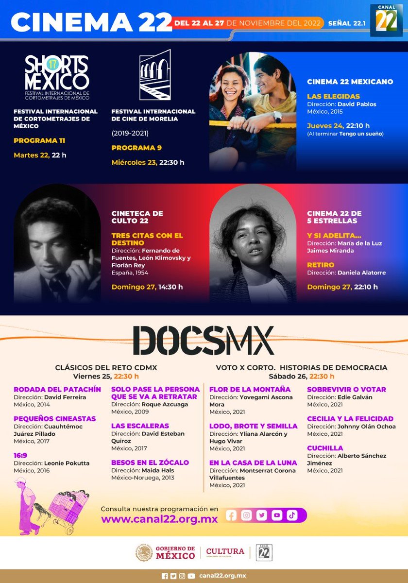 revistabocetos's tweet image. @Canal22 transmitirá cortometrajes de DocsMX 

revistabocetos.com/canal-22-trans… 🎞️📽️

@DocsMX #VotoXCorto #17DocsMx