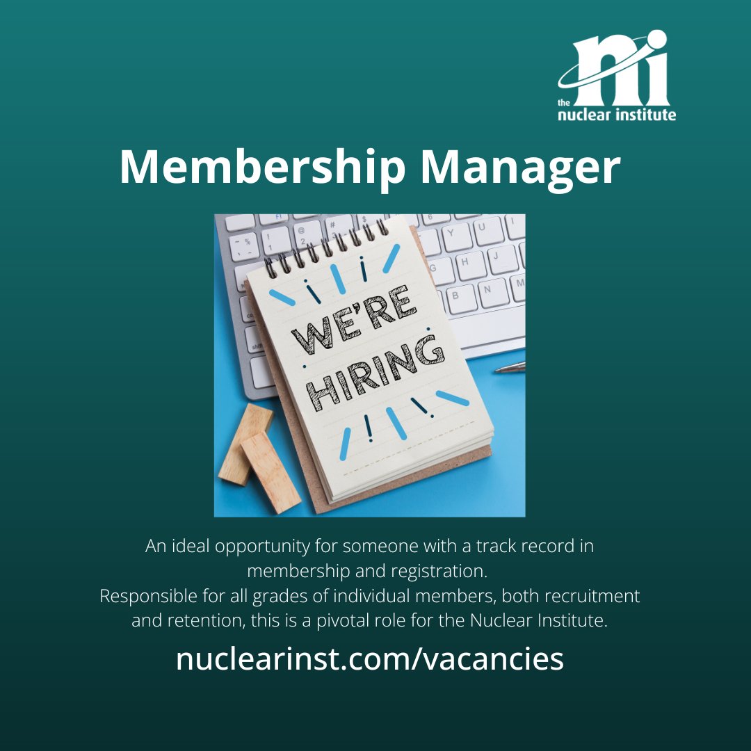NuclearInst's tweet photo. Are you an experienced membership and registration professional?
We're hiring for a Membership Manager to join our HQ Team. This a pivotal role where you will manage the processing of all professional membership applications & processes.
πhttps://t.co/VREiAbZdGo https://t.co/ZVGk2LlzQg