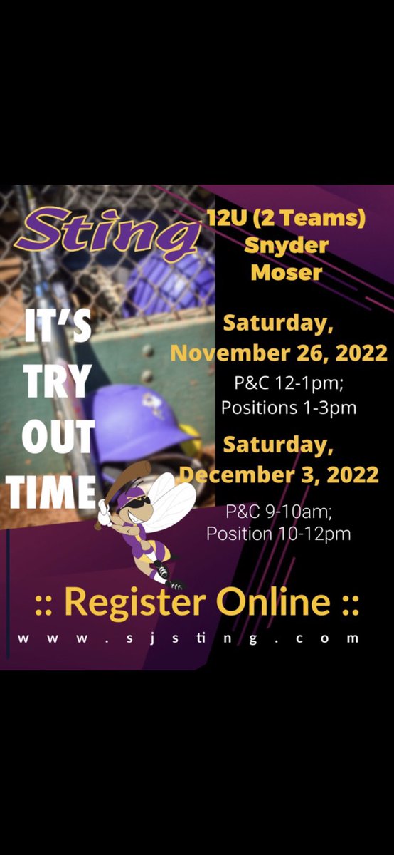4 days until first tryout for the Spring/Summer seasons!
Come on out to compete with some of the best!