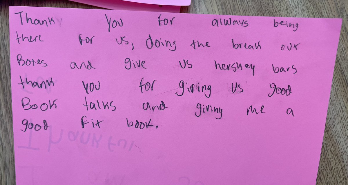 When I decided to become a librarian, one of my biggest fears is that I would stop getting notes from students! Thanks to Mrs. Middelbos (<a href="/carmelmidd/">Ms. Middelbos (she/her)</a>) &amp; Mrs. Endicott (<a href="/MrsEndiReads/">Mrs. Endi</a>) &amp; their class for making my fear not come true! I feel very thankful for all of them!! 💜💛💜