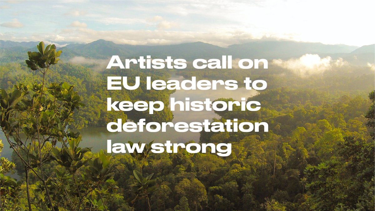 EU leaders are finalising a law that will help halt global #deforestation. We stand with 80+ musicians, artists, actors &amp; activists across the world in urging them to support a bold law that protects nature &amp; Indigenous Peoples' rights👉bit.ly/3TRGUes

#together4forests