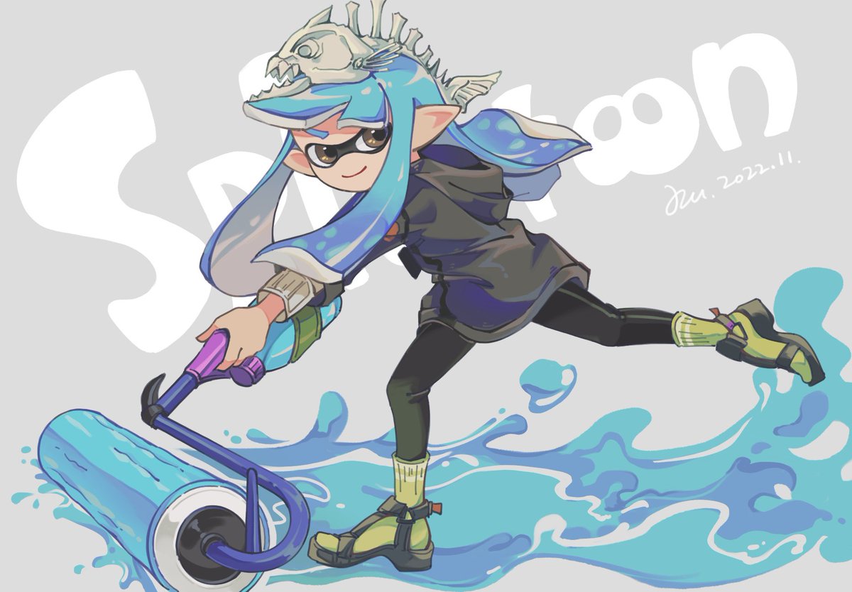 DU_DA_LA's tweet image. #Splatoon2 
マイイカちゃん！
でも最近よく使うブキはローラーじゃないね