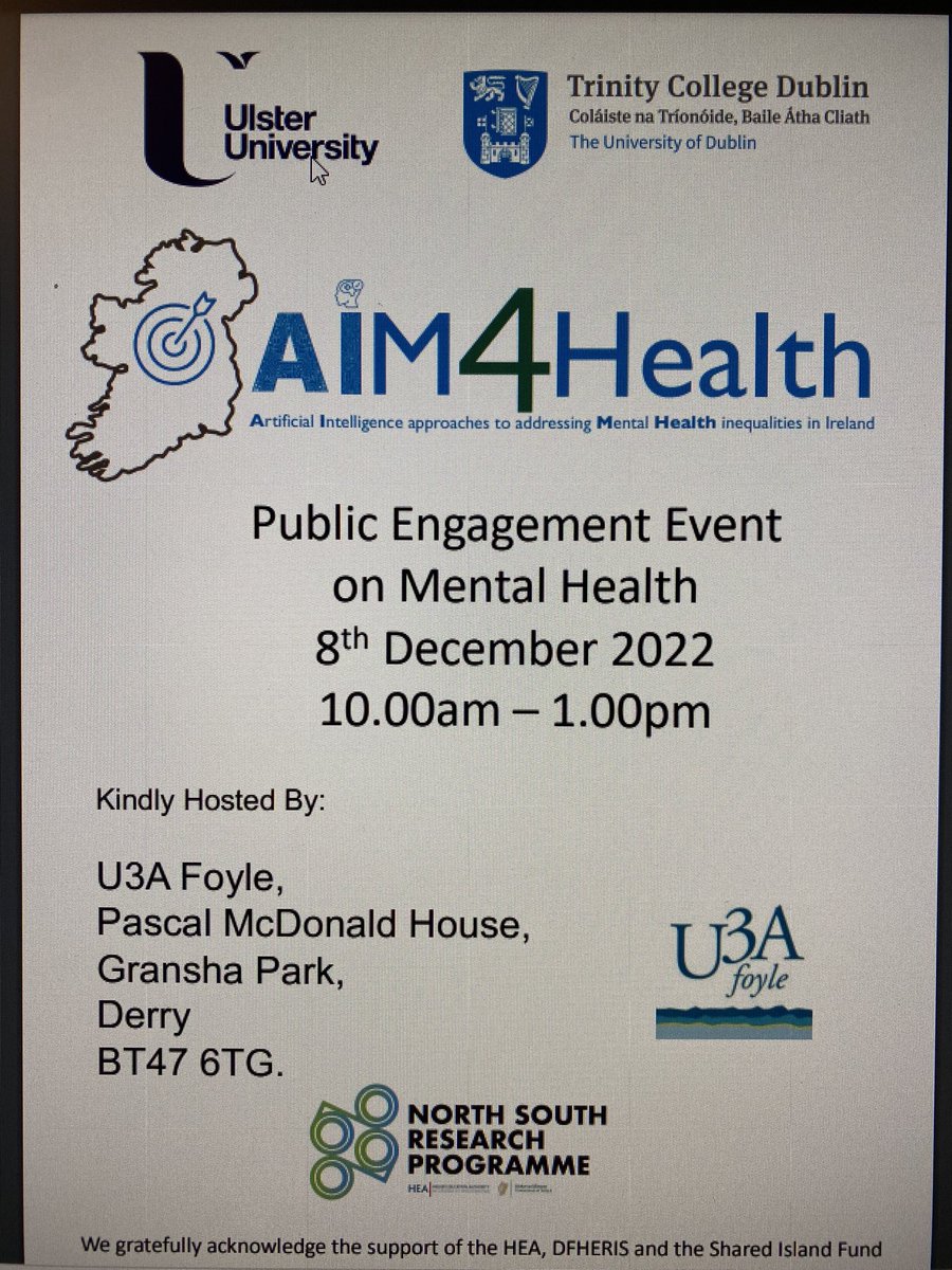 AIM4HEALTH Public Engagement #1 on Mental Health in Ireland