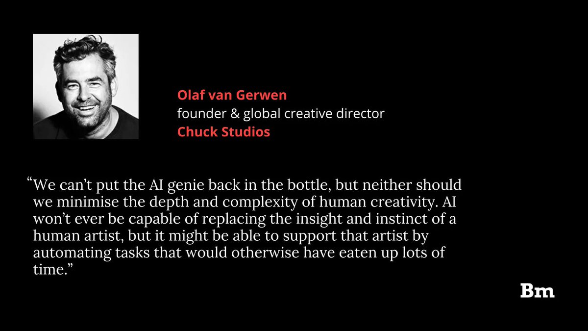 When it comes to AI creativity, we have nothing to fear but fear itself 🤖

<a href="/olafvangerwen/">Olaf van Gerwen</a> from <a href="/chuckstudios/">chuckstudios</a> delves into AI as a tool that augments human #creativity ➡️ buff.ly/3tBcr9y 

#AI #creative #innovation #automation #technology #artificialintelligence