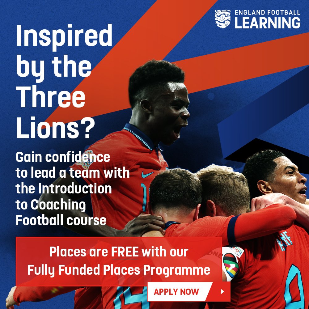 EnglandLearning's tweet photo. Follow in the footsteps of Gareth Southgate and the Three Lions and start your journey as a football coach today. 
🦁🦁🦁

Apply to be part of our Fully Funded Places programme now 👇