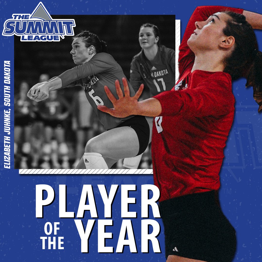 🏐 #SummitVB Individual Awards 🏐

𝐏𝐥𝐚𝐲𝐞𝐫 𝐨𝐟 𝐭𝐡𝐞 𝐘𝐞𝐚𝐫: <a href="/Juhnke5/">Elizabeth</a>, <a href="/SDCoyotesVB/">South Dakota Volleyball</a> 

📰 bit.ly/3Xoc2Fi

#ReachTheSummit