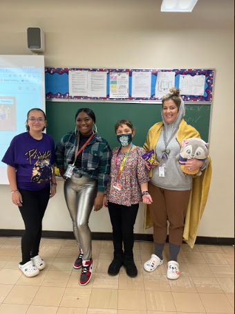HTSD_Grice's tweet photo. Today's Spirit Week theme was Role Reversal! Students dressed as teachers and teachers dressed as students! It's safe to say we had a lot of fun with this one! @WeAreHTSD https://t.co/2LpXV2t1wz