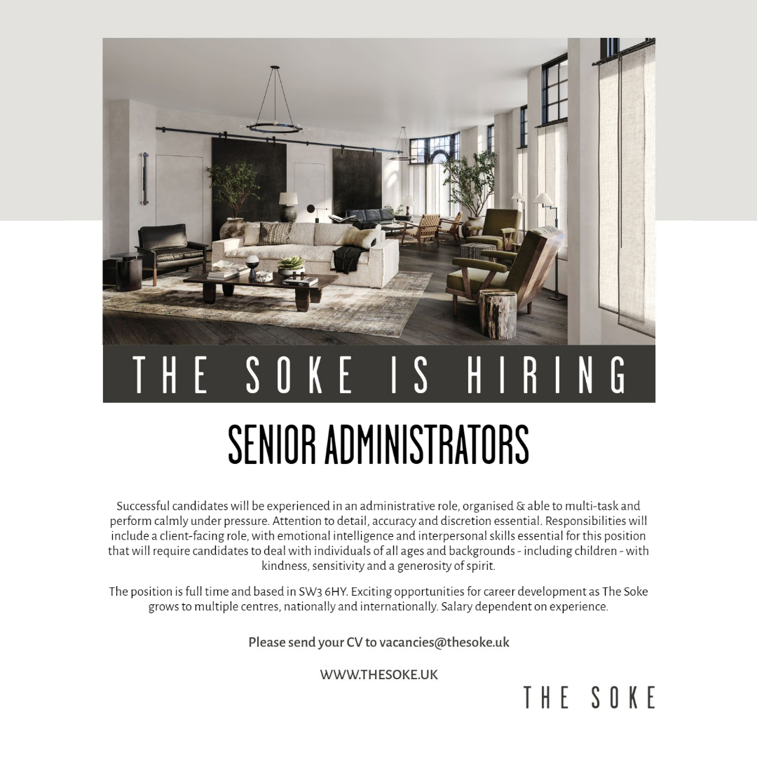 TheSokeUK's tweet photo. Senior Administrators required for The Soke
Please send your CV to vacancies@thesoke.uk or share this post with someone who might be interested in working with us.
#wearehiring #londonjobs #mentalhealthjobs #healthcarejobs #administrativeprofessionals #sharecv #recruiting https://t.co/Iwjvhu8Gjm