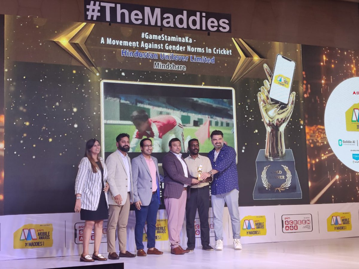 exchange4media group (@e4mtweets) on Twitter photo Heartiest Congratulations to Unilever & Mindshare for acquiring Gold for Best Use Of Mobile-Customer Engagement in the Marketing Strategy Category at the 8th edition of The Mobile Marketing Awards - #TheMaddies 2022
<a href="/HUL_News/">Hindustan Unilever</a>
<a href="/Mindshare_In/">Mindshare India</a> Heartiest Congratulations to Unilever & Mindshare for acquiring Gold for Best Use Of Mobile-Customer Engagement in the Marketing Strategy Category at the 8th edition of The Mobile Marketing Awards - #TheMaddies 2022
<a href="/HUL_News/">Hindustan Unilever</a>
<a href="/Mindshare_In/">Mindshare India</a>